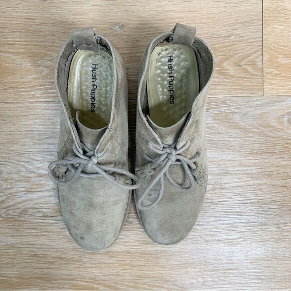 Hush Puppies Genuine Leather Women’s Size 7.5 Gray Moyen Booties - Picture 8 of 12